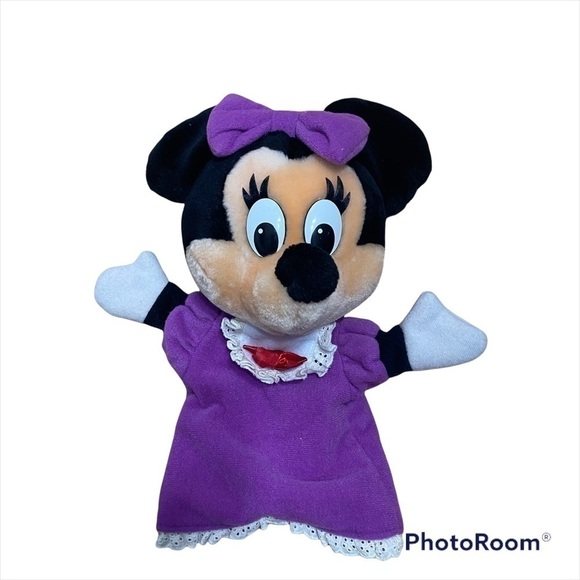 Vintage Disneyland Minnie Mouse Hand Puppet Purple Kids - Picture 1 of 5